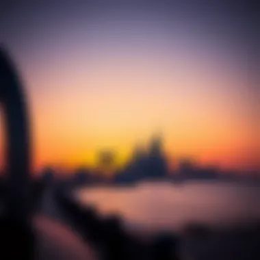 Breathtaking Sunset Over Jumeirah Beach Skyline Vibrant sunset at Jumeirah Beach showcasing the skyline