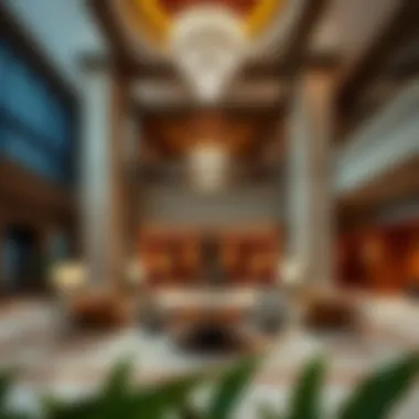 Luxurious lobby interior of Manor Hotel Al Furjan