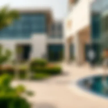 A close-up of the architectural features and design elements of Marina Park.