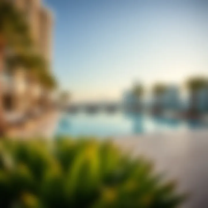 Recreational Amenities and Pool View Recreational amenities at Movenpick Dubai Downtown featuring a stunning pool view