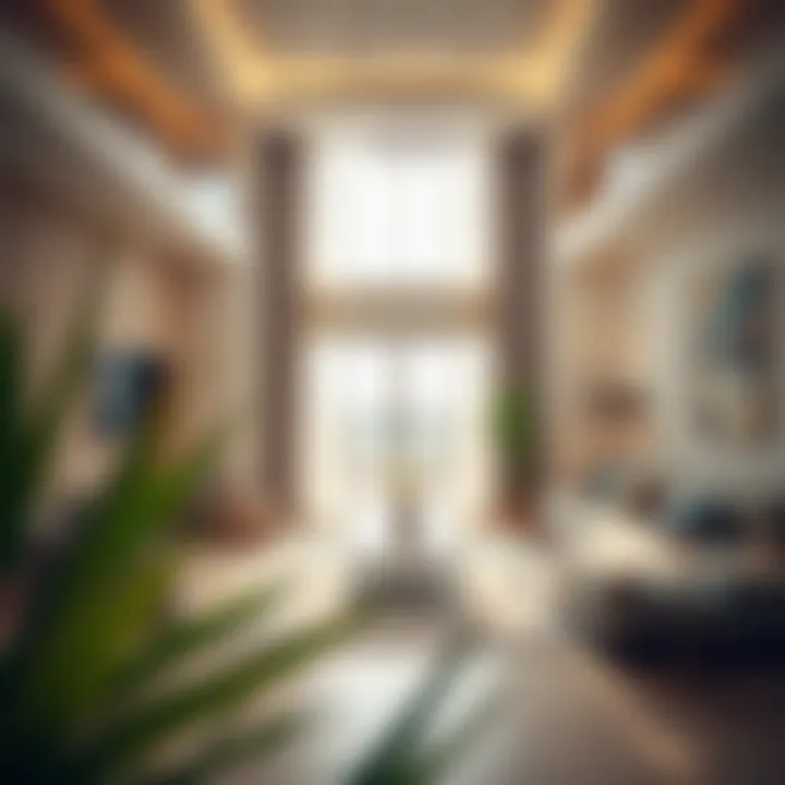 Spacious living area with modern decor in villa