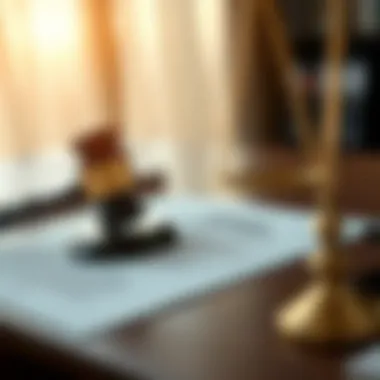 Legal Compliance in Business Transactions A legal document with a gavel symbolizing compliance