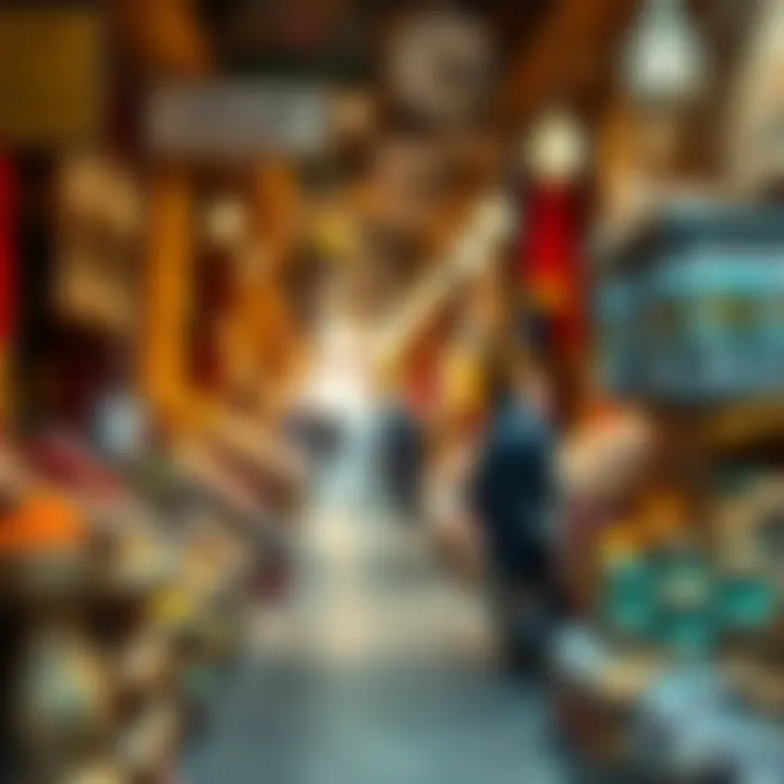 Vibrant souk filled with local crafts and spices