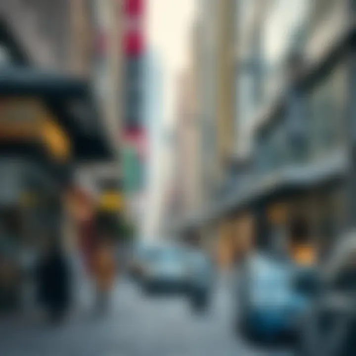 Trendy storefronts lining a bustling street in Bur Dubai