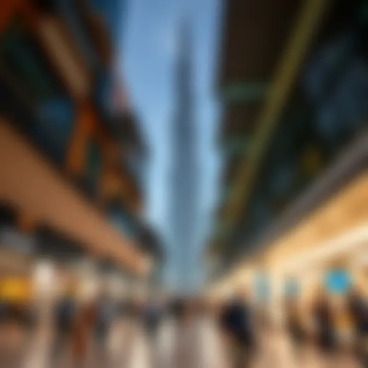 Visitors enjoying the area around Burj Khalifa