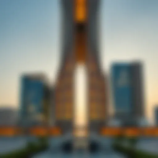 Unique architectural design of One JLT Tower