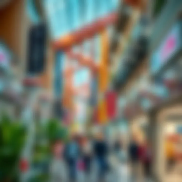 Vibrant shopping scene within Outlet Village Dubai