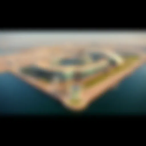 Aerial view of Port Rashid Cruise Terminal 2 showcasing its modern architecture