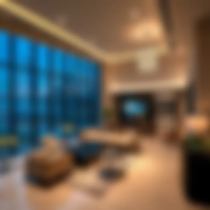 Interior design elements of Prism Business Bay highlighting luxury