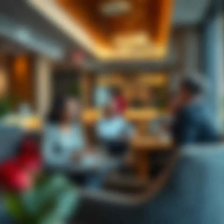 Satisfied residents enjoying communal spaces in Regina Tower