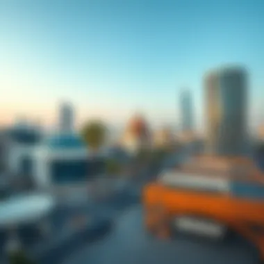 Panoramic view of Ritanah Al Jaddaf showcasing modern architecture and cultural landmarks