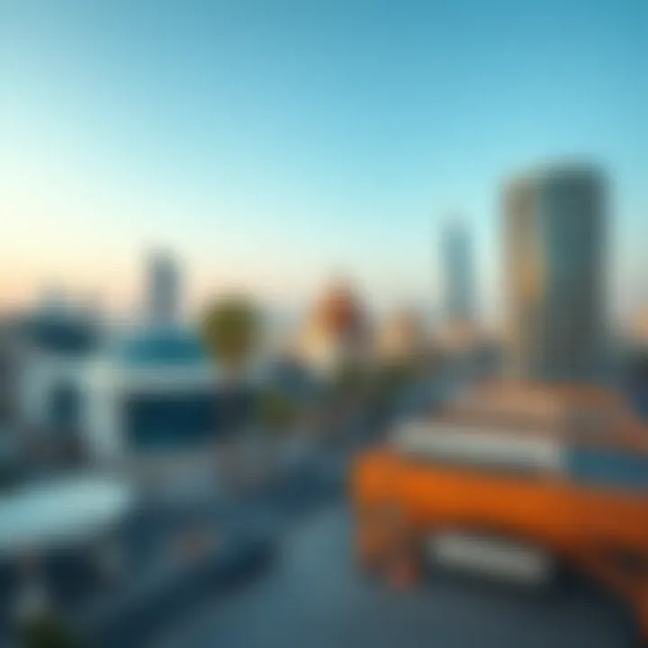 Panoramic view of Ritanah Al Jaddaf showcasing modern architecture and cultural landmarks