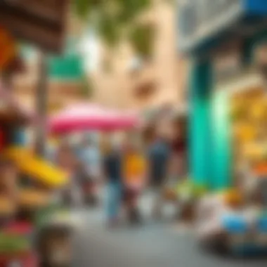 Vibrant street life in Ritanah Al Jaddaf with bustling markets and cultural activities
