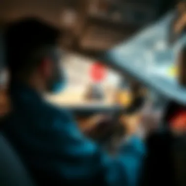 A driver using a mobile app for seamless parking management in Dubai