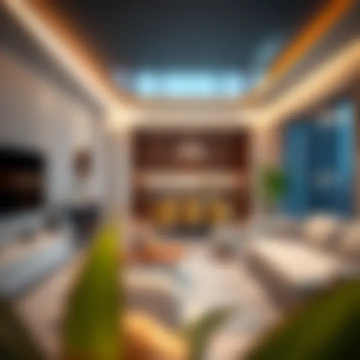 Stylish Interior of a Deira Apartment An interior shot of a stylish rental apartment in Deira highlighting contemporary design