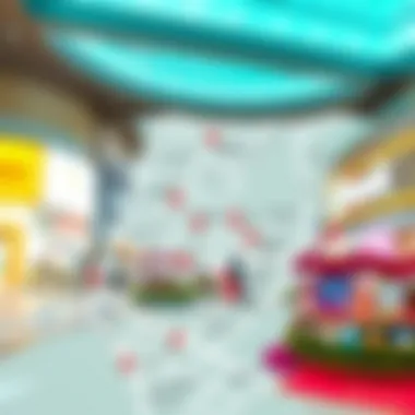 Map highlighting key shopping locations in Al Qusais