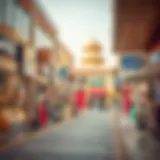 Vibrant commercial area in Al Qusais showcasing various retail shops