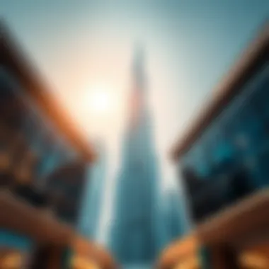 Architectural Design of the Tallest Building Stunning view of the tallest structure in the UAE, showcasing its unique design