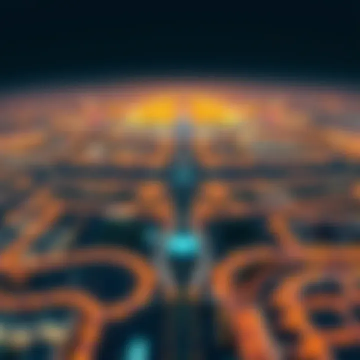 Aerial view of Dubai's airport network illustrating connectivity