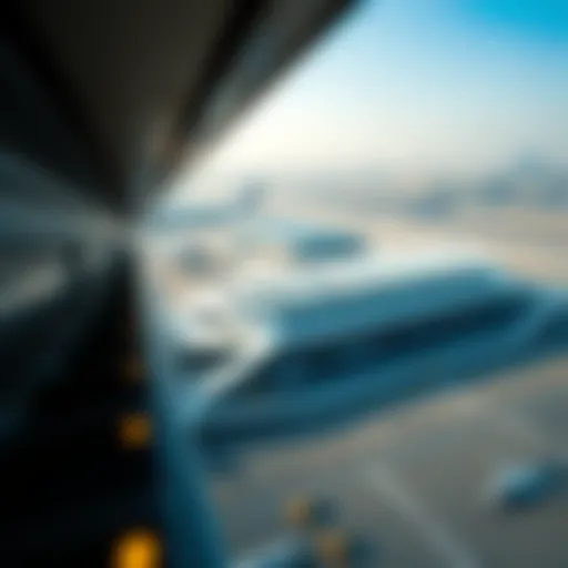 Bird's eye view of Dubai International Airport showcasing its modern architecture