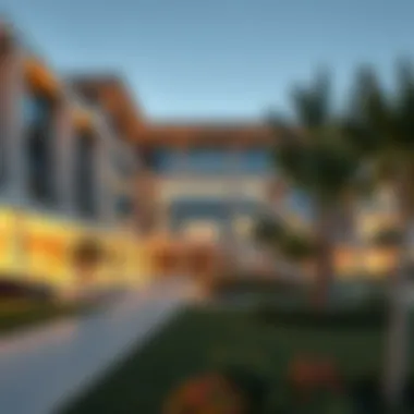 Modern Campus Architecture Exterior view of the British University in Dubai's modern campus