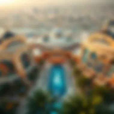 A stunning aerial view of Dubai Mall showcasing its grandeur.