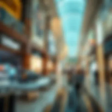 Luxury retail stores in Dubai Mall highlighting upscale shopping.