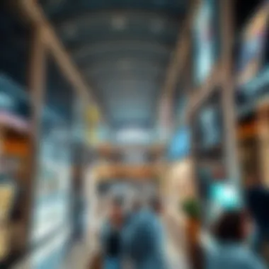 Retail Experience at Dubai Mall A bustling shopping area within Dubai Mall highlighting various retail outlets.