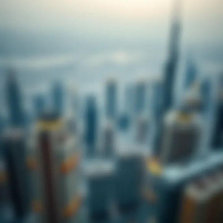 Dubai Skyline: A Hub of Real Estate Opportunities Aerial view of Dubai's skyline with iconic buildings