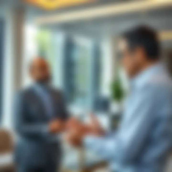 Engaging Brokers: Connecting Buyers and Sellers Broker discussing property options with clients