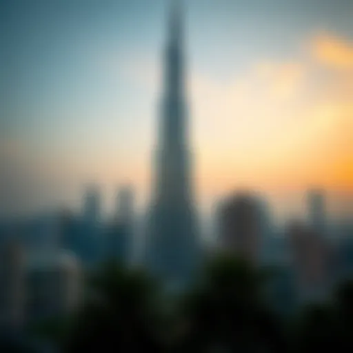 Burj Khalifa towering above the Dubai skyline