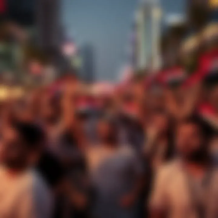 Vibrant Crowd Celebrating UAE National Day in Dubai Crowd enjoying celebrations in Dubai