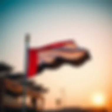 UAE Flag Symbolizing Unity and Pride UAE flag waving in a festive setting