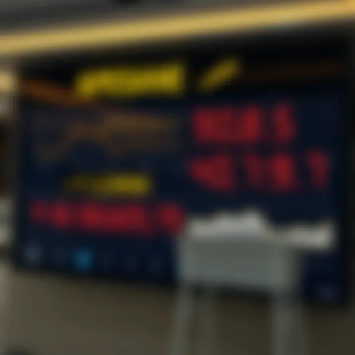 Currency exchange rates displayed on a digital screen