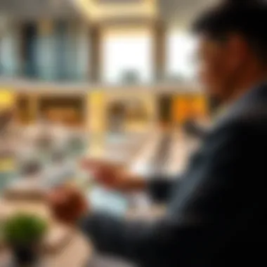 Investor reviewing real estate options on a digital tablet