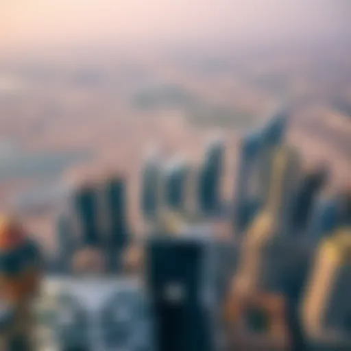 Aerial view of Dubai and Abu Dhabi skyline