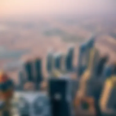 Skyline View of Dubai and Abu Dhabi Aerial view of Dubai and Abu Dhabi skyline