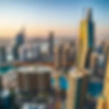 Luxury Living in Dubai: A Skyline Overview Panoramic view of Dubai's skyline showcasing luxury apartments