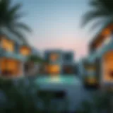 A stunning view of modern villas in Dubai showcasing contemporary architecture
