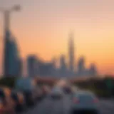 United Arab Emirates skyline during public holiday celebrations