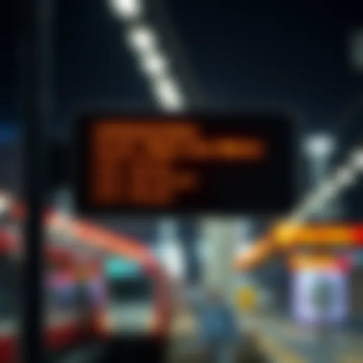 Sign depicting the operational hours of the Red Line Metro