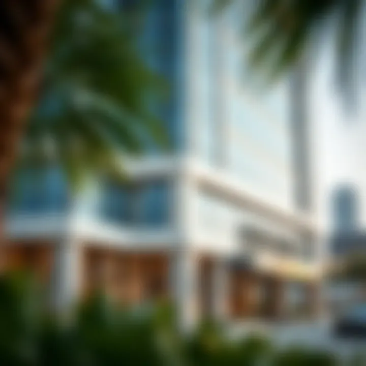 Architectural details of the Uniestate Prime Tower facade