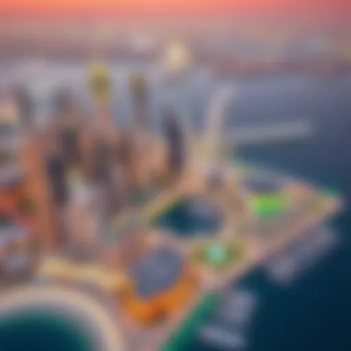 Aerial view of Westzone Al Mina showcasing its vibrant skyline and waterfront